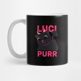 Funny evil cute cat | Lucipurr | Hail Lucipurr | Cute black cat with horn Mug